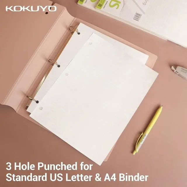 Alt view image 3 of 4 - 3 Hole Loose Leaf Paper 8-1/4"x11 College Ruled, 100 Sheets, 1 Pack | Filler
