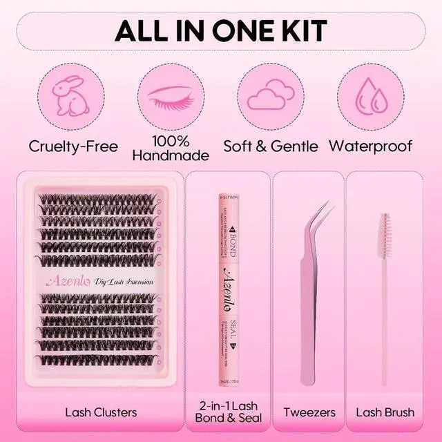 Alt view image 4 of 4 - Lash Extensions 40D+60D Cluster 240pcs DIY Wispy Lash Clusters 10-16mm Eyelash