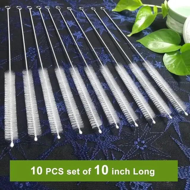 Alt view image 3 of 4 - Long Straw Cleaner Brush Extend 10 inch, Wide 10mm diam Pipe Cleaners, Long