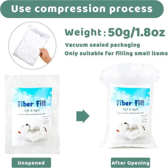 Alt view image 2 of 4 - 1.8oz Polyester Fill, Premium Polyester Fiberfill | Recycled Polyester Fiber,