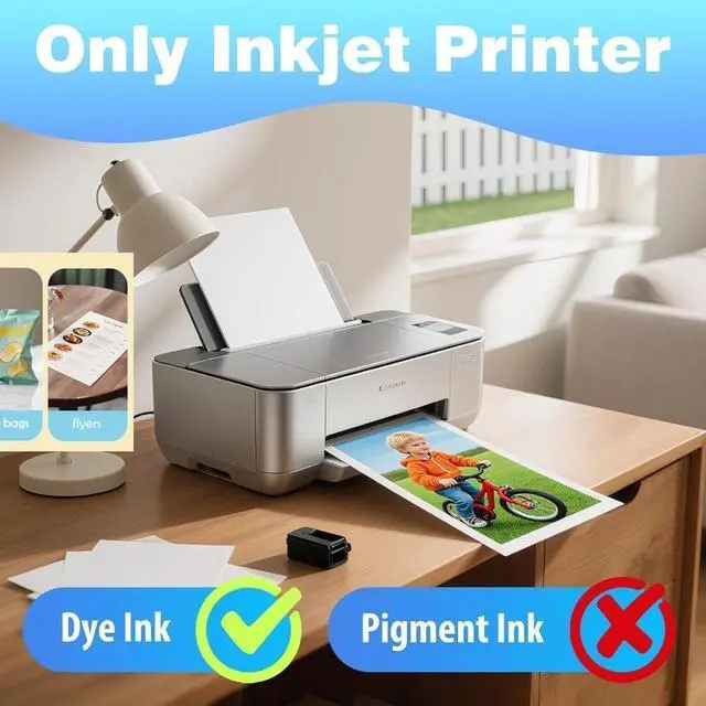 Alt view image 3 of 4 - Photo Paper Glossy Double Sided 8.5x11 Inkjet 37lb 140gsm Dye ink Thin Photo