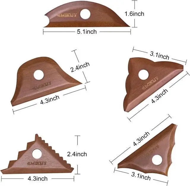 Alt view image 3 of 4 - Pottery Ribs 5 Pack, Double Bevel, Supports Left and Right-Handed, Forward and