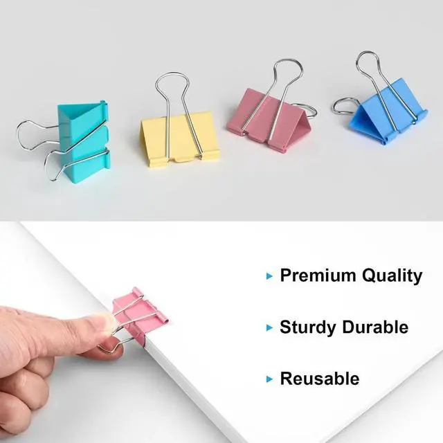 Alt view image 4 of 4 - 200 Count Colored Binder Clips Assorted Sizes, 4 Sizes Large, Medium, Small,