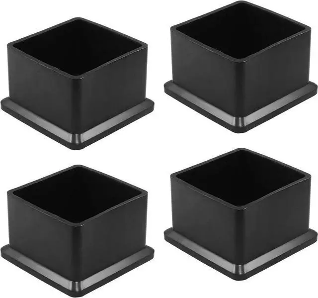 Main image of Chair Leg Caps 2 Inch*2 Inch Square 4 Pcs Black | Furniture Floor Protectors,