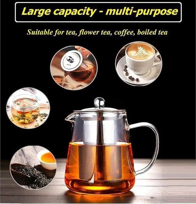Alt view image 4 of 4 - Mini Size Glass Teapot Tea Kettle-with Stainless Steel Removable Infuser for
