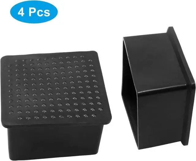 Alt view image 2 of 4 - Chair Leg Caps 2 Inch*2 Inch Square 4 Pcs Black | Furniture Floor Protectors,