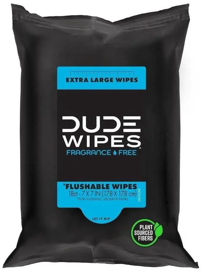 Main image of Unscented Adult Flushable Travel Wipes, Camping, 18 Count | 1 travel pack of 18