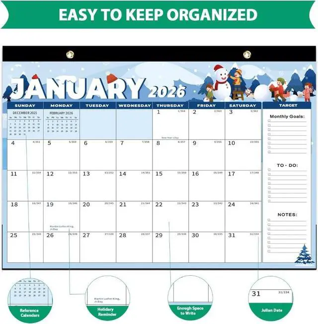 Alt view image 3 of 4 - Desk Calendar 2026, 18 Months Calendar Runs from January 2026 to June 2027 -