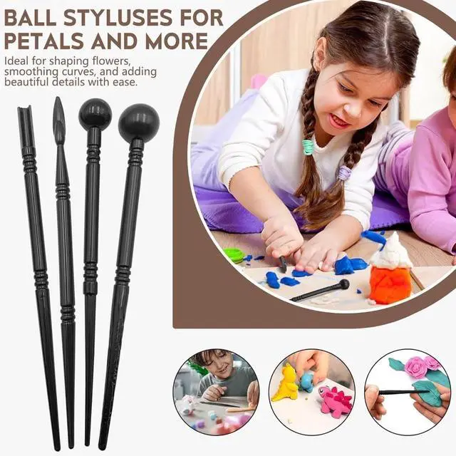 Alt view image 3 of 4 - 18 Pack Pottery Clay Tool Kit, Sculpting & Dotting Stylus Tools for Craft