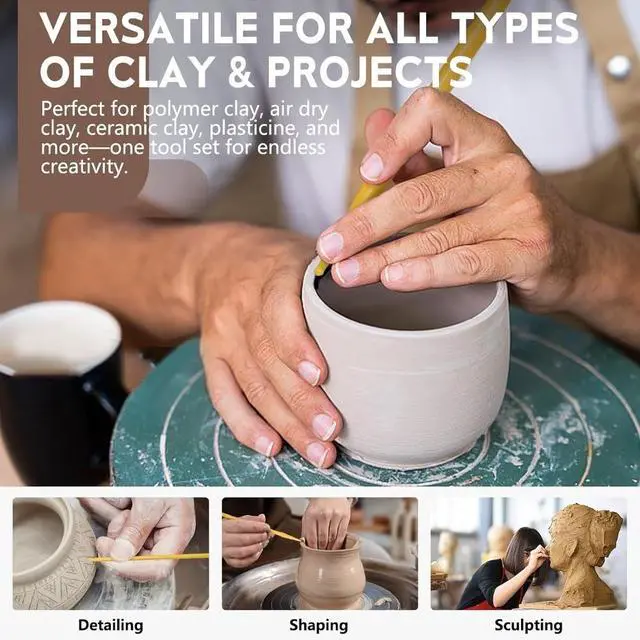 Alt view image 2 of 4 - 18 Pack Pottery Clay Tool Kit, Sculpting & Dotting Stylus Tools for Craft