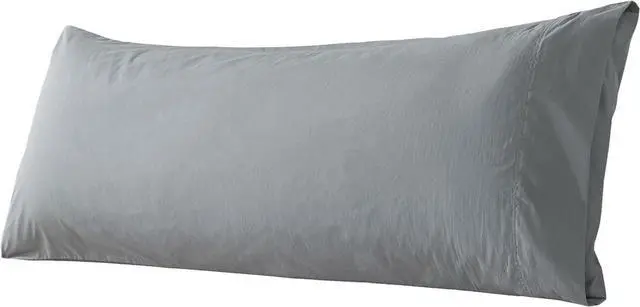 Main image of Body Pillow Cover Cotton, Envelope Closure, Grey, 20x54 | Breathable &