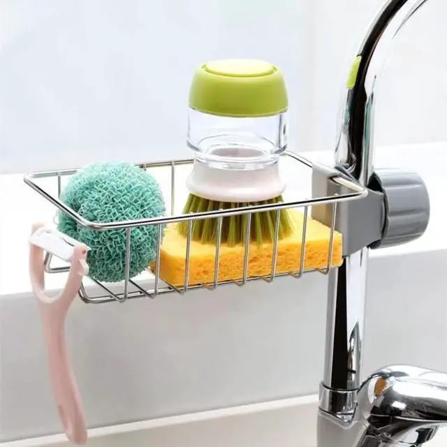 Alt view image 2 of 4 - Sponge Drain Rack, Faucet Storage Rack, kitchen Sink Storage Rack, Bathroom