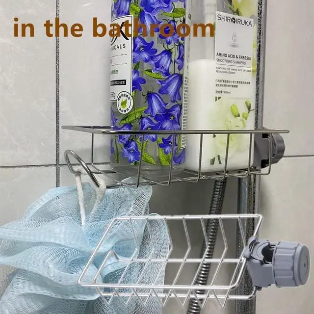Alt view image 3 of 4 - Sponge Drain Rack, Faucet Storage Rack, kitchen Sink Storage Rack, Bathroom
