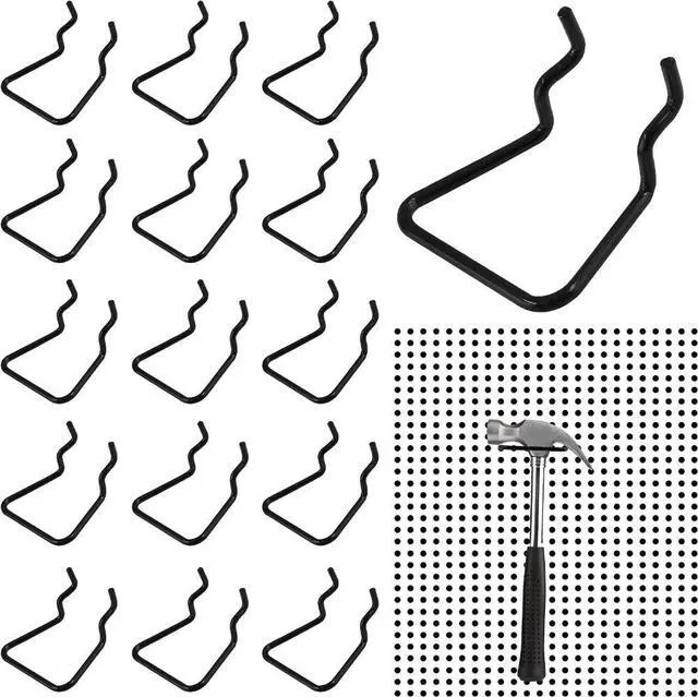 Main image of 16PCS Pegboard Plier Holders, Black | Double Loop Pegboard Hooks, Stainless
