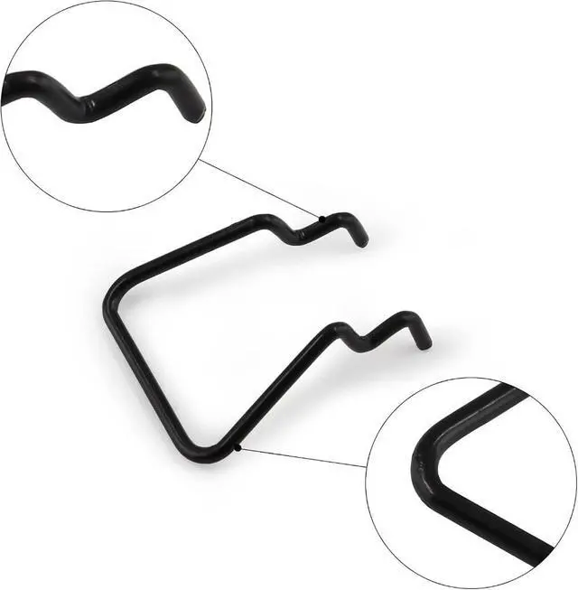 Alt view image 3 of 4 - 16PCS Pegboard Plier Holders, Black | Double Loop Pegboard Hooks, Stainless
