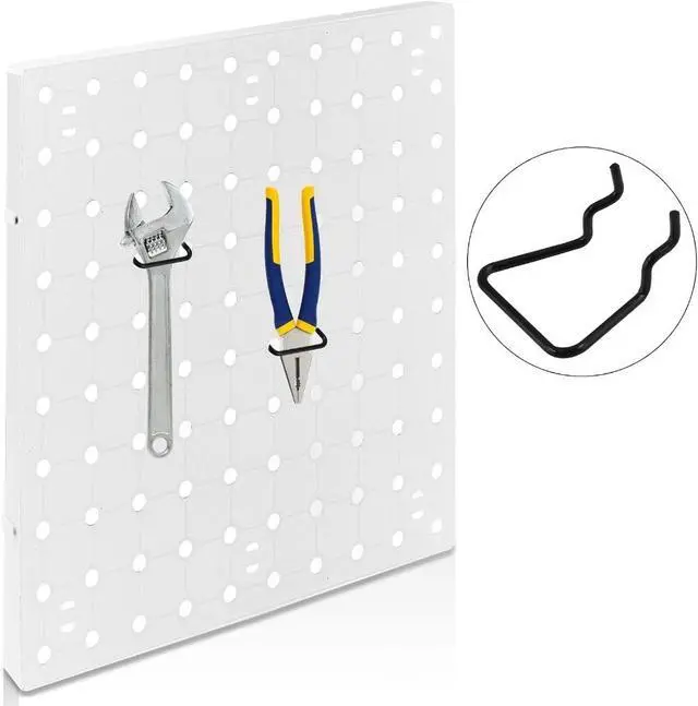 Alt view image 4 of 4 - 16PCS Pegboard Plier Holders, Black | Double Loop Pegboard Hooks, Stainless