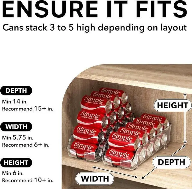 Alt view image 4 of 4 - Soda Can Organizer Dispenser for Refrigerator/Pantry | Clear