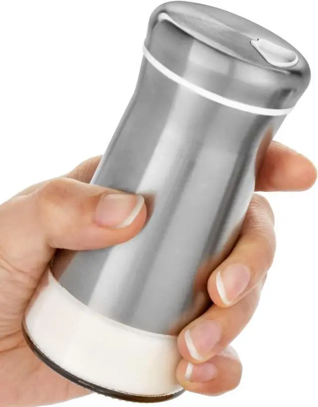 Main image of Salt Shaker or Pepper Shaker with Adjustable Pour Holes - Elegant Stainless