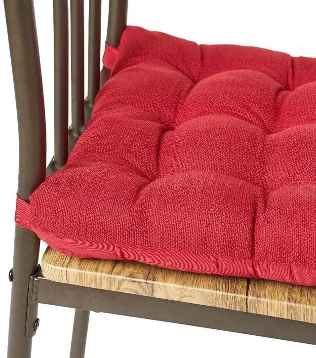 Alt view image 2 of 4 - Textured Red Chair Seat Cushion Pad 15.5 x 16 Inches One Piece