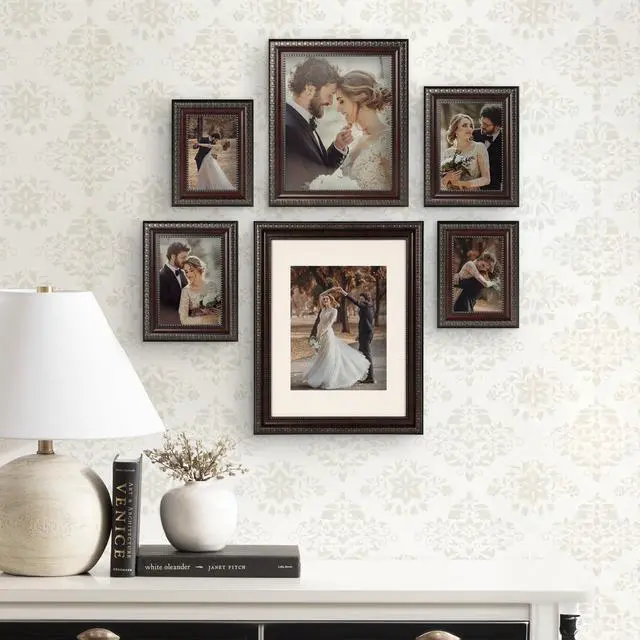 Alt view image 2 of 4 - 8x10 Inch Picture Frame with Mahogany Mat for Gallery Wall Display