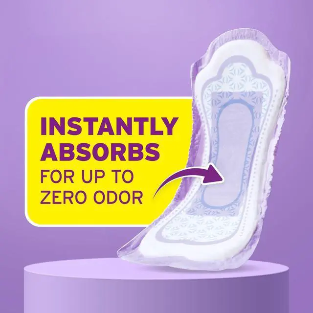Alt view image 2 of 4 - Women's Incontinence Pads Maximum Absorbency 5 Drops Long Length 39 Count