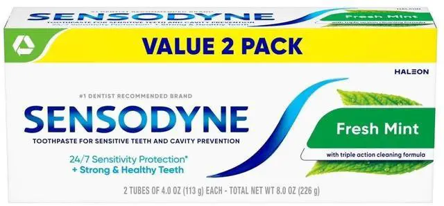 Main image of Cavity Prevention Sensitive Toothpaste, Mint Flavor, 4 Oz (Pack of 2)