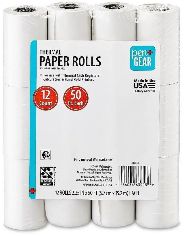 Main image of Free Thermal Paper Rolls 2 1/4" x 50' for Point of Sale Receipts, 12-Pack