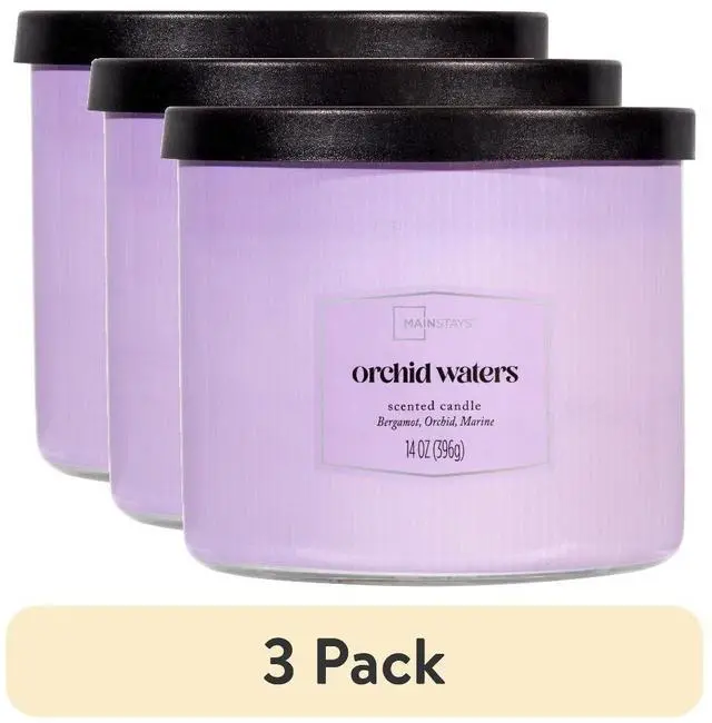 Main image of 3-Wick Scented Candle Orchid Waters Fragrance Large 14 oz 3-Pack