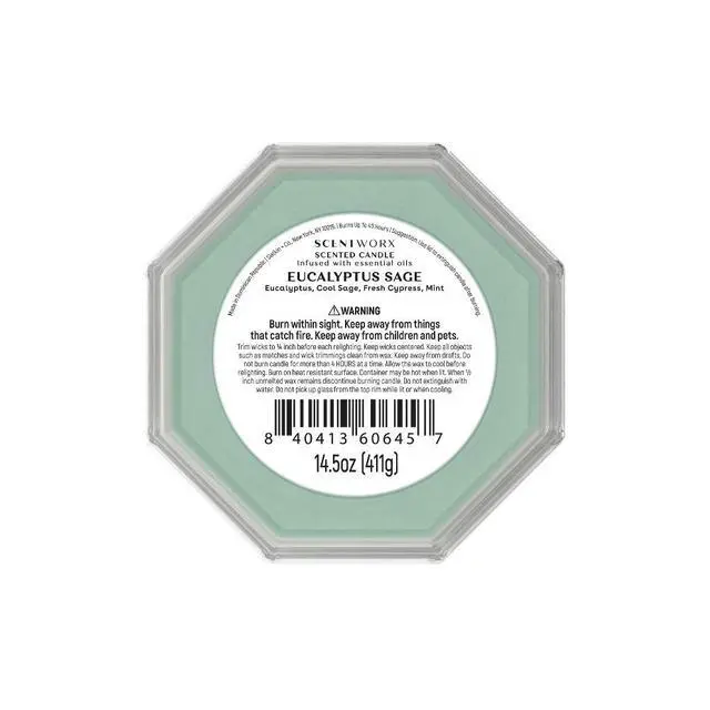 Alt view image 3 of 4 - Large 3-Wick Jar Candle with Eucalyptus Sage Scent 14.5 oz Home Fragrance