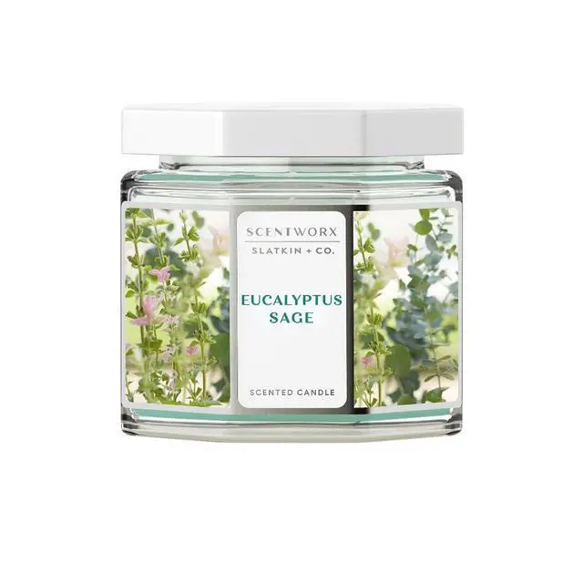 Alt view image 4 of 4 - Large 3-Wick Jar Candle with Eucalyptus Sage Scent 14.5 oz Home Fragrance
