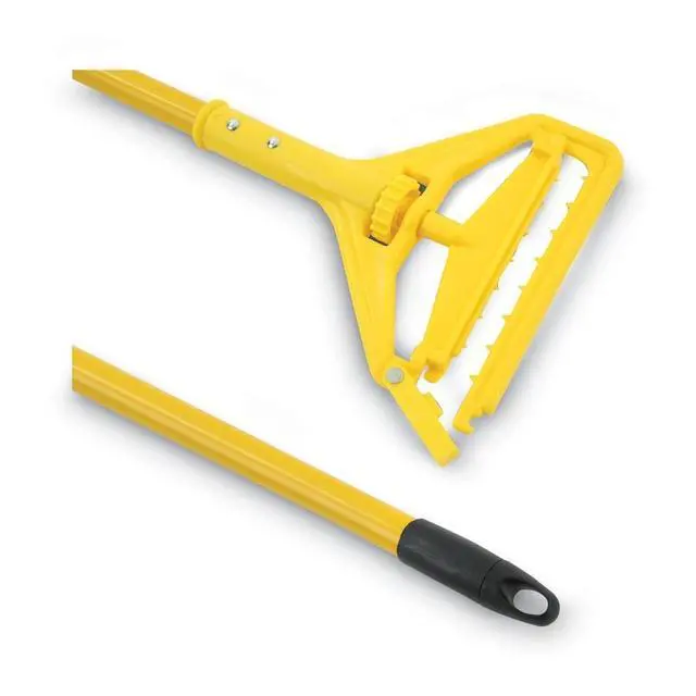 Alt view image 3 of 4 - 60-Inch Quick-Change Mop with Aluminum Handle and Side-Latch Yellow Plastic Head