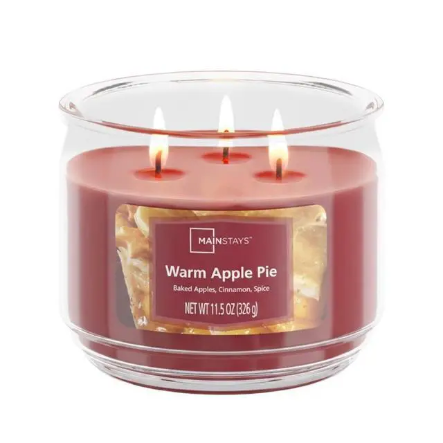 Alt view image 2 of 4 - 3-Wick Scented Glass Jar Candle, Warm Pie, 11.5 Ounce (4 Pack)