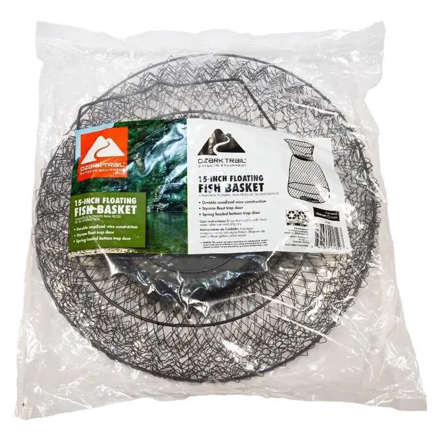 Alt view image 2 of 4 - Collapsible Floating Wire Fishing Basket Keepnet Foldable Tackle Storage Bag