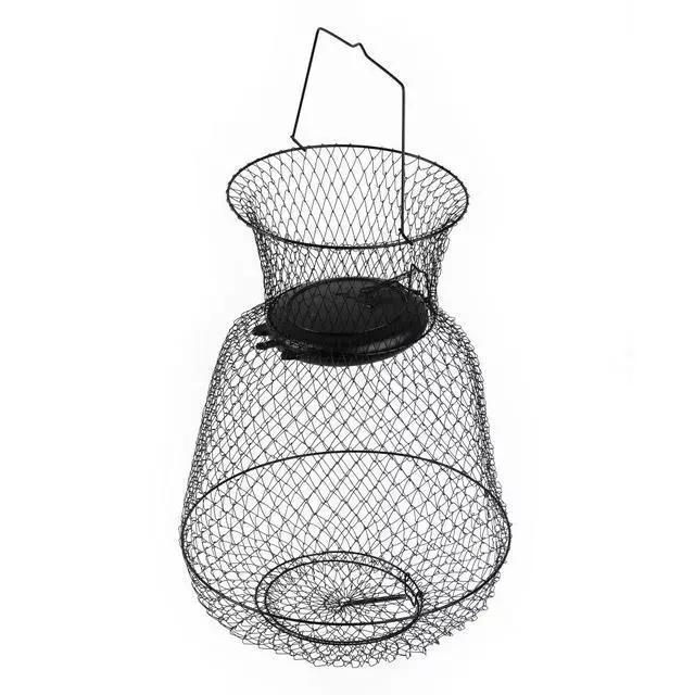 Alt view image 4 of 4 - Collapsible Floating Wire Fishing Basket Keepnet Foldable Tackle Storage Bag