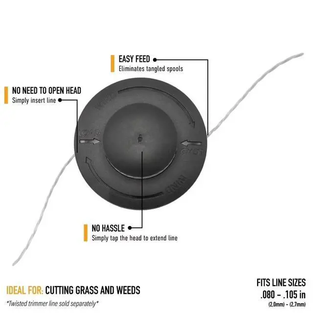 Alt view image 3 of 4 - Universal Replacement Bump Feed String Trimmer Head Spool Fit for Most Trimmers