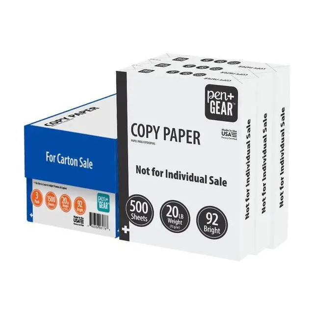 Main image of White Copy Paper 8.5 x 11 20 lb 92 Bright 1500 Sheets 3 Ream Case