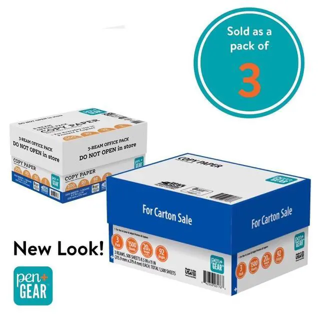 Alt view image 2 of 4 - White Copy Paper 8.5 x 11 20 lb 92 Bright 1500 Sheets 3 Ream Case
