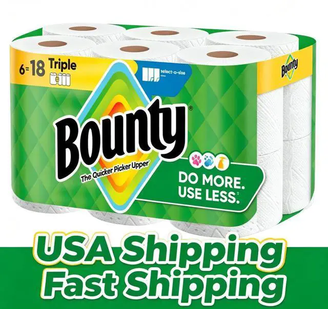 Main image of SelectASize Absorbent White Paper Towels 6 Triple Rolls 123 Sheets Per Roll Household Cleaning Tissue