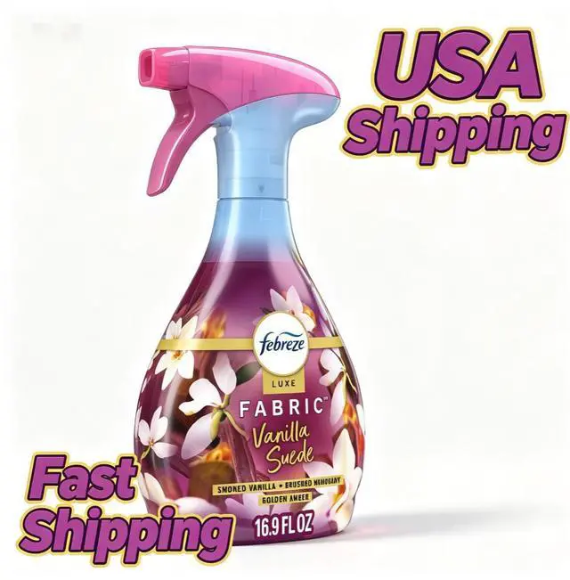 Main image of Vanilla Suede Scent Fabric Refresher Spray 16.9 floz Odor Eliminator Household Cloth Deodorant Air Freshener
