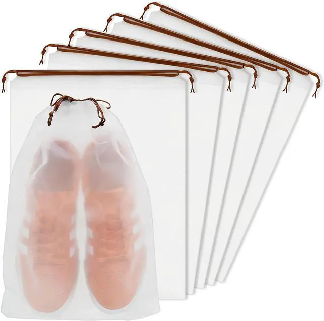 Alt view image 5 of 6 - KLASIT Shoe Bags for Travel,15.7 x 11.8 inches,5pack | Large Waterproof Portable Drawstring Clear Shoe Bags,Travel Essentials for Men and Women