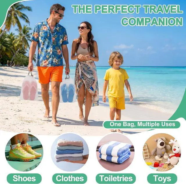 Alt view image 6 of 6 - KLASIT Shoe Bags for Travel,15.7 x 11.8 inches,5pack | Large Waterproof Portable Drawstring Clear Shoe Bags,Travel Essentials for Men and Women