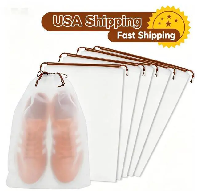 Main image of KLASIT Shoe Bags for Travel,15.7 x 11.8 inches,5pack | Large Waterproof Portable Drawstring Clear Shoe Bags,Travel Essentials for Men and Women