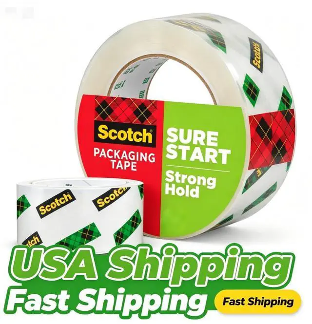 Main image of Clear SureStart Packing Shipping Tape 1.88"×54.6yd 3Inch Core Quiet UnTear Sealing Packaging Tape 1 Roll