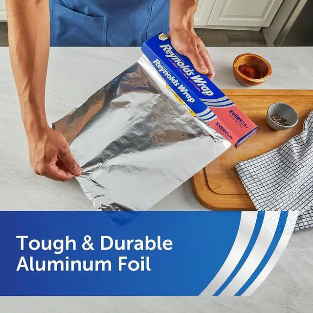Alt view image 2 of 7 - Reynolds Wrap Everyday Strength Aluminum Foil Roll, 12 Inch Wide, 30sq ft | 12 Inch Kitchen Foil Roll, Grill And Freezer Safe, Ideal For Foil Packets, Grilling, Home Cooking, 10 yds x 12 in