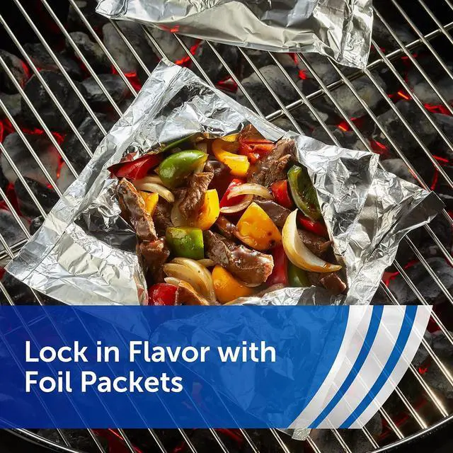 Alt view image 6 of 7 - Reynolds Wrap Everyday Strength Aluminum Foil Roll, 12 Inch Wide, 30sq ft | 12 Inch Kitchen Foil Roll, Grill And Freezer Safe, Ideal For Foil Packets, Grilling, Home Cooking, 10 yds x 12 in