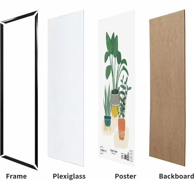 Alt view image 2 of 7 - Mainstays 27x40 Picture Frame Black Flat Profile Wall Photo Frame