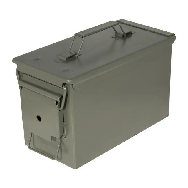 Alt view image 5 of 6 - Strategy 50 Caliber Metal Ammo Storage Box 12 in. x 6.125 in. x 7.25 in. OD Green