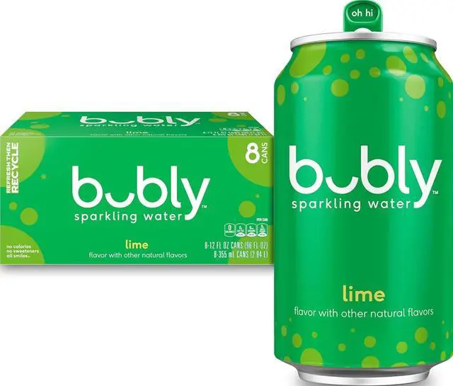Alt view image 3 of 7 - bubly Sparkling Water, Lime, 12 Fl Oz Cans (8 Pack)