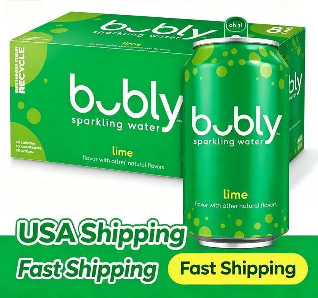 Main image of bubly Sparkling Water, Lime, 12 Fl Oz Cans (8 Pack)