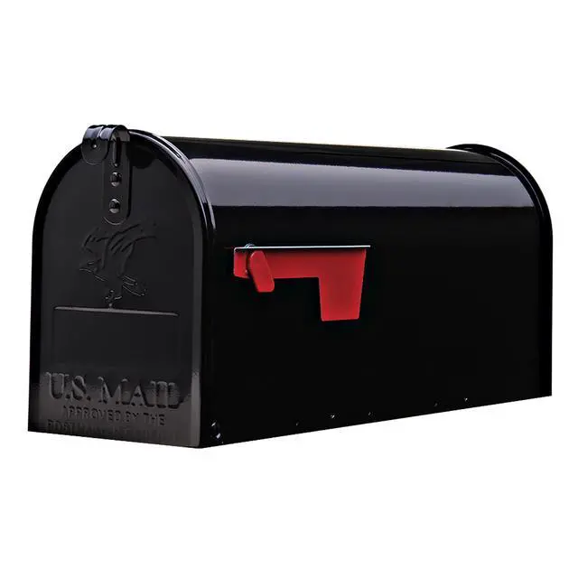 Alt view image 5 of 7 - Architectural Mailboxes Elite Galvanized Steel, Medium, Post-Mount Mailbox in Black
